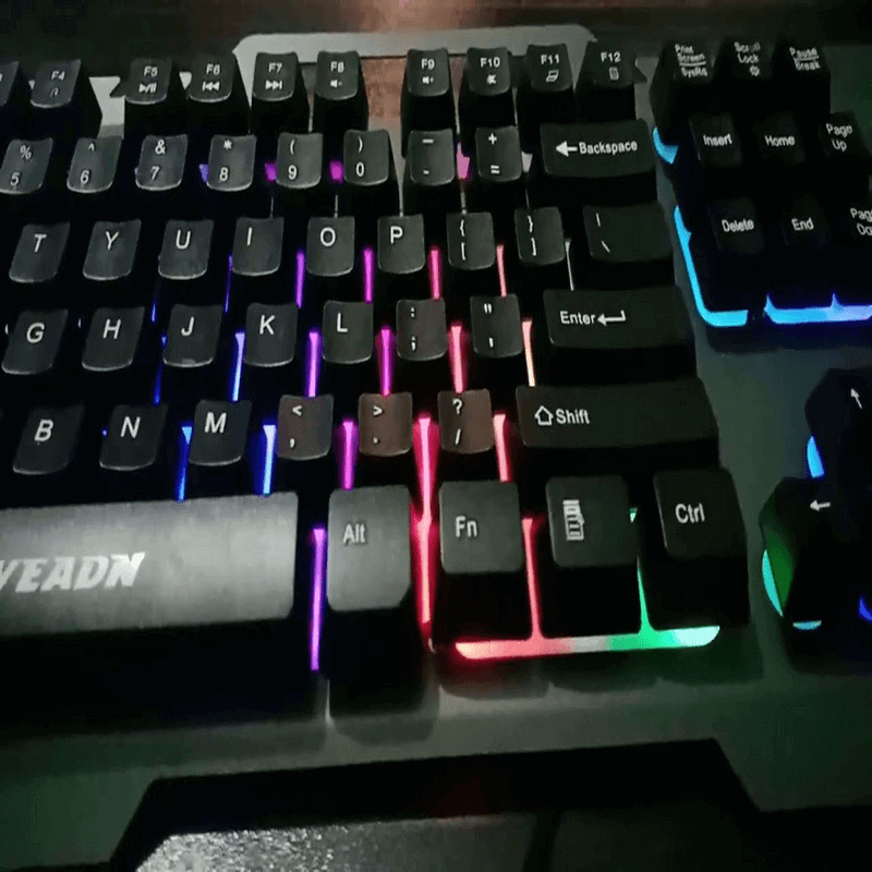 Gt-5 metal back light gaming keyboard rainbow backlight suspended key press