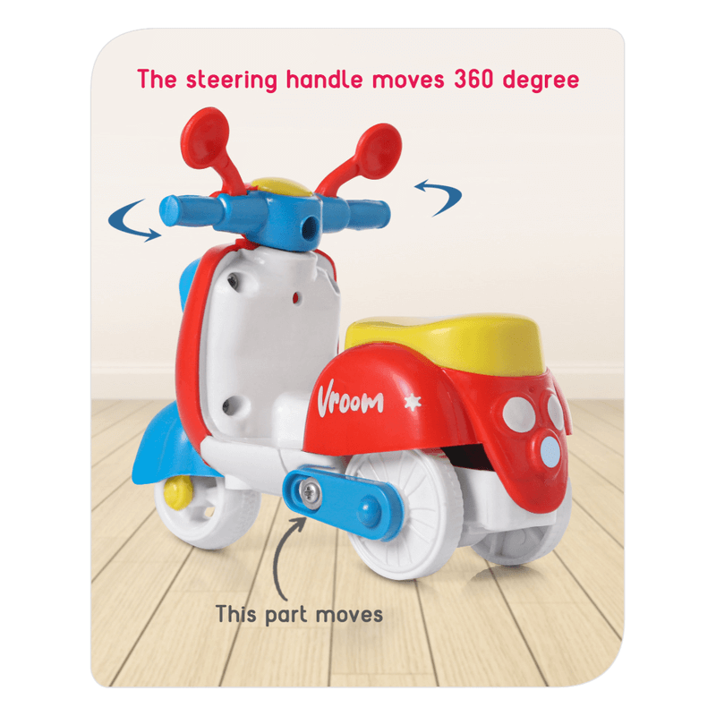 2 mini colorful friction powered scooter toy for kids