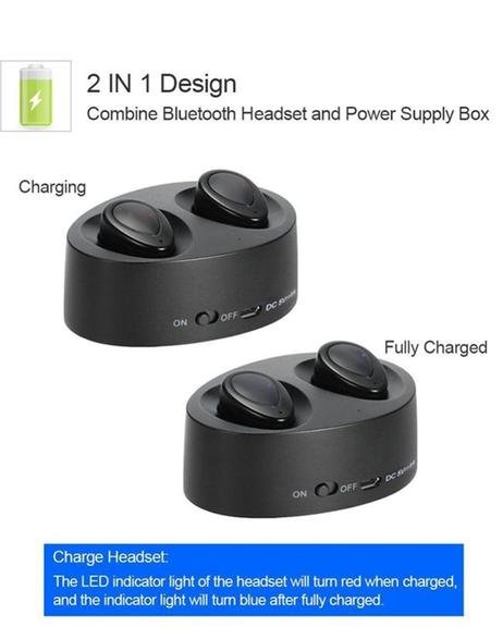Wireless bluetooth earpieces earbuds headphones+dock charger