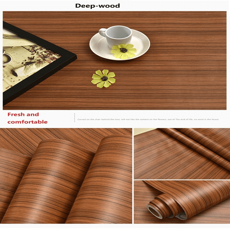 Waterproof deep wood vinyl wallpaper roll