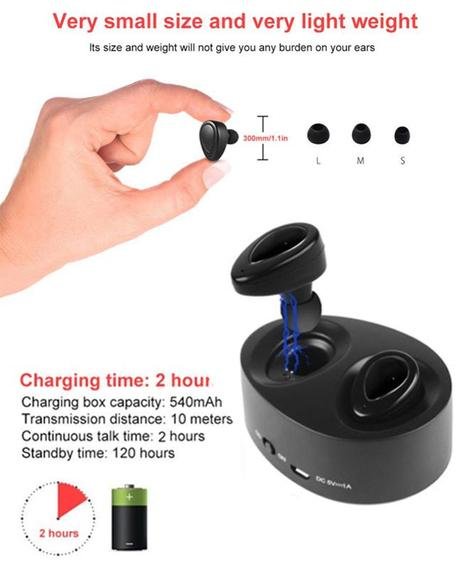 Wireless bluetooth earpieces earbuds headphones+dock charger