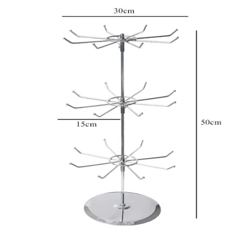 3 layers rotating jewelry stand (metal)
