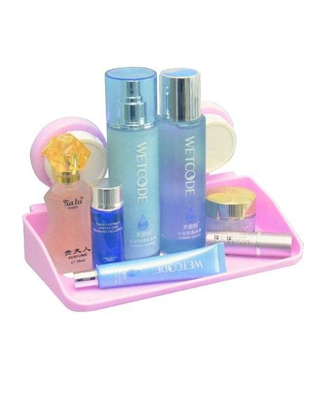 Multi colored storage shelf with magic suction cup