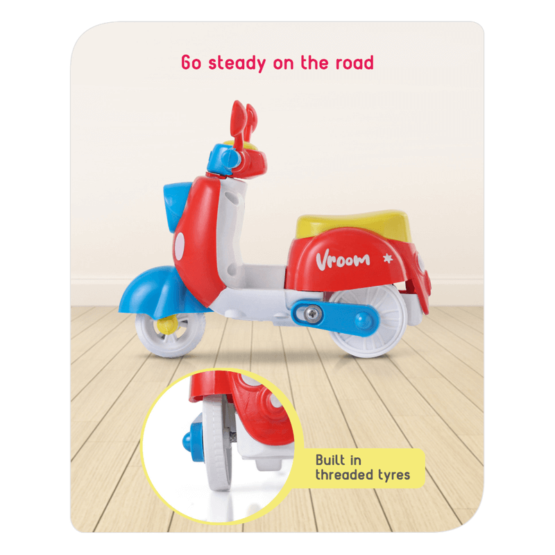 2 mini colorful friction powered scooter toy for kids