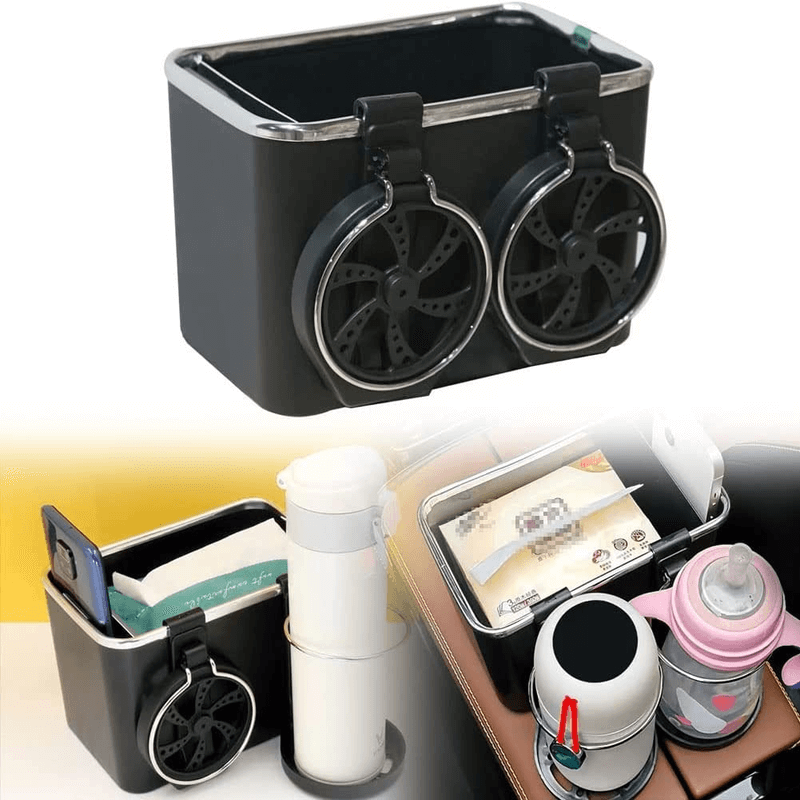 Universal multifunctional car armrest storage box cup holder with tissue box