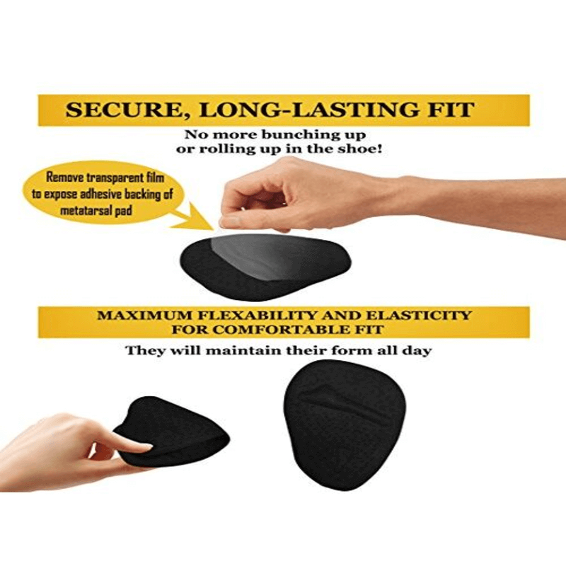 2 pair women shoes half cushion foot insoles pads pain relief pad - black