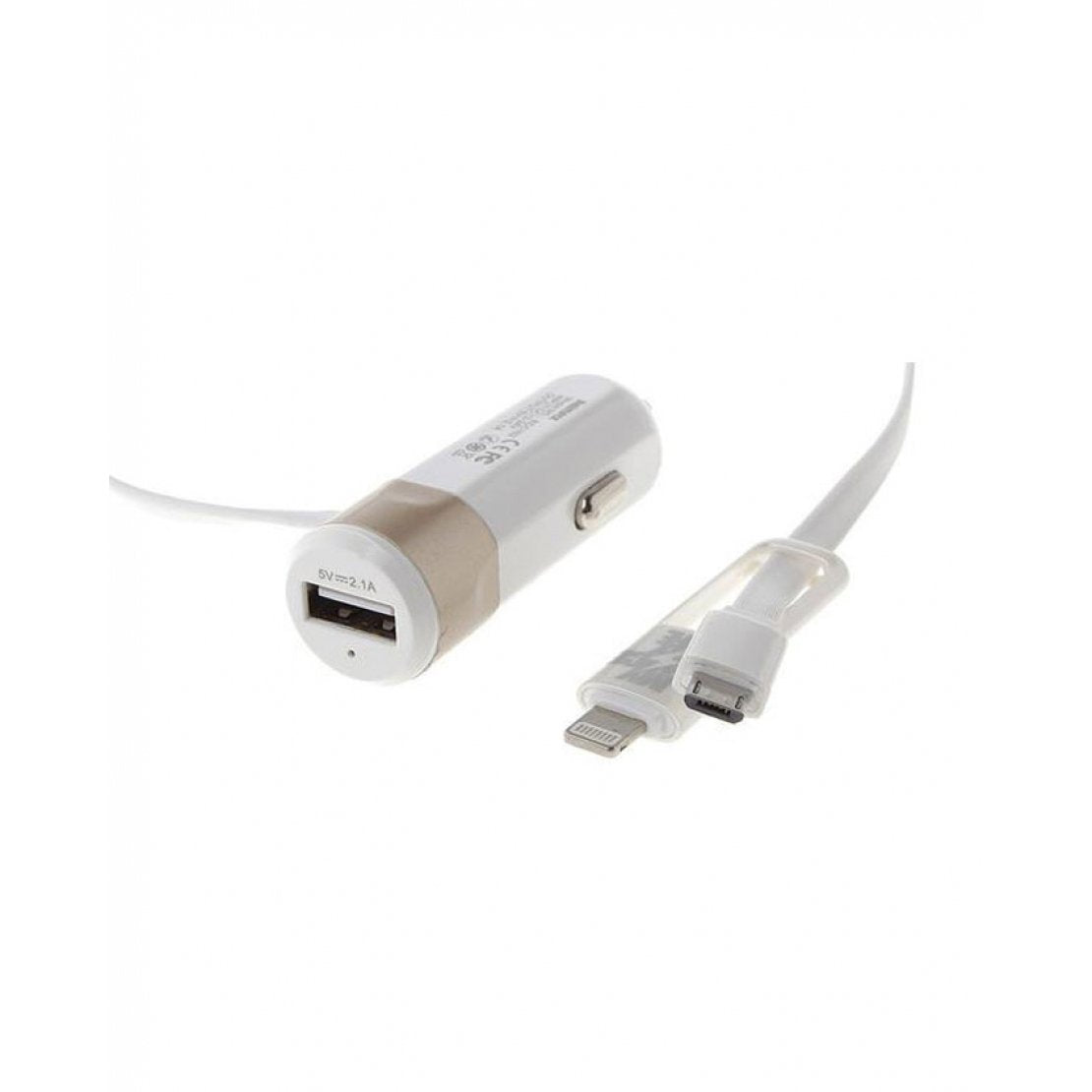 Remax fast 8 3.4a single usb car charger with 2in1 cable