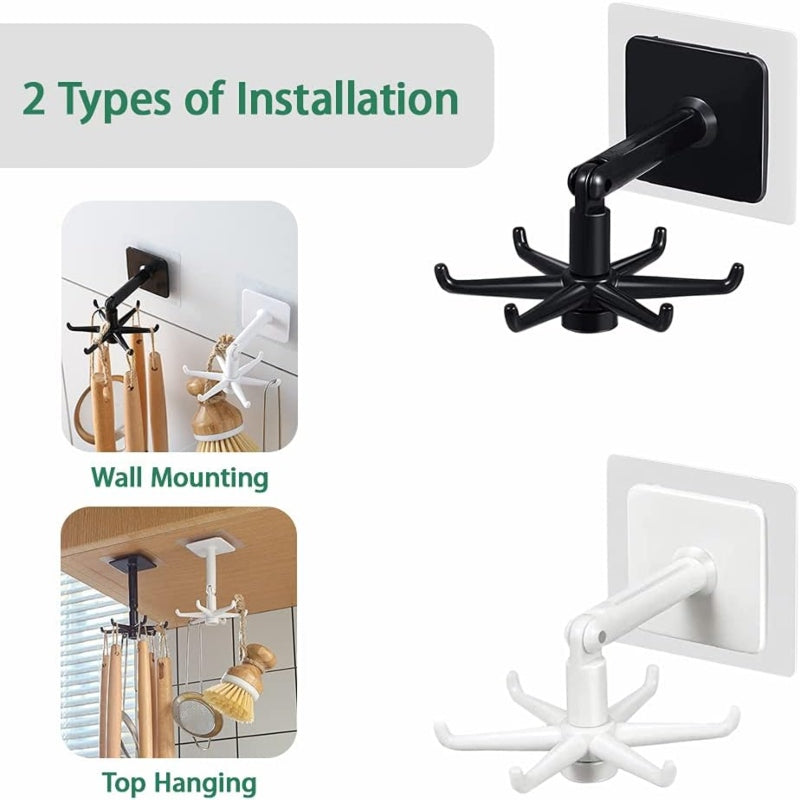 360 Degrees Rotated Kitchen Hooks Self Adhesive - Prozone