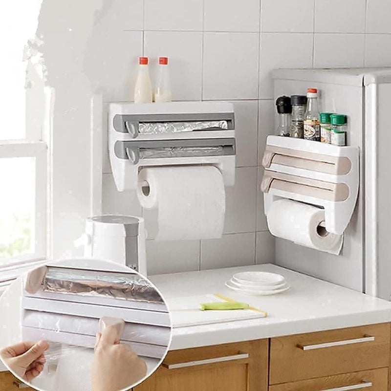4 in 1 foil cling film tissue paper roll holder - Prozone