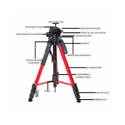 Jmary professional tripod and monopod stand kp-2264 - black