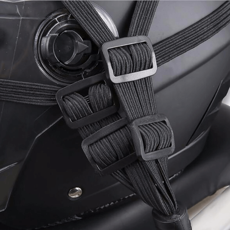 Retractable elastic straps with hooks for luggage and helmet--pack of two