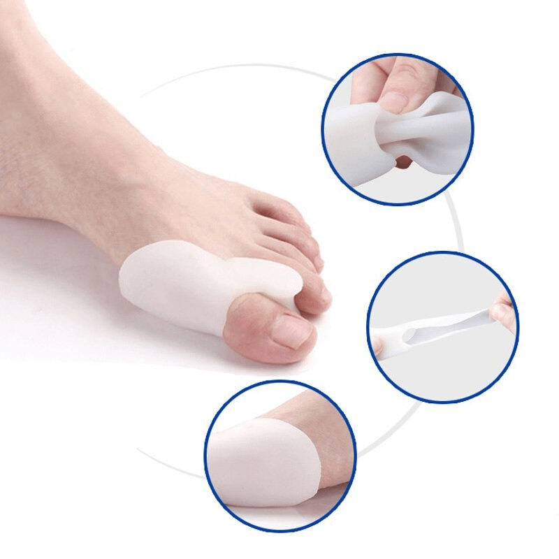 1 pair silicone gel foot fingers toe separator thumb valgus protector