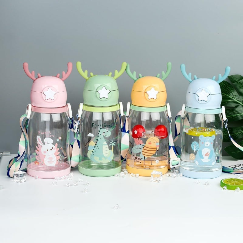 Kids cartoon drinking bottle with straw - Prozone