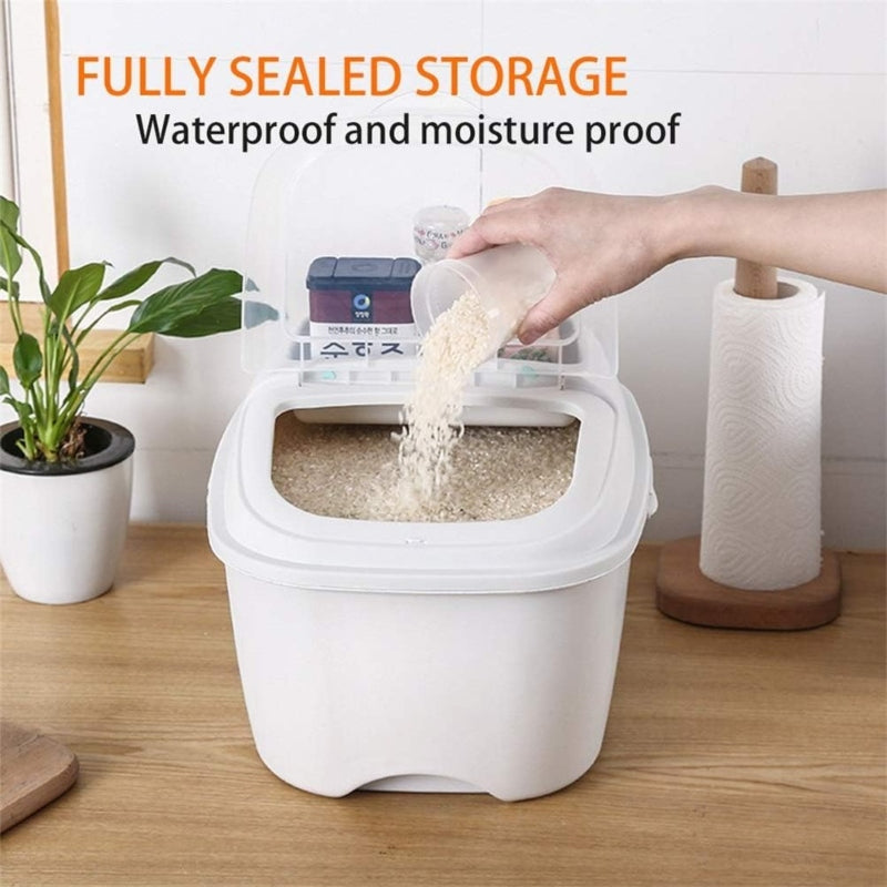 10KG Flip Cover Sealed Multi-function Rice Bucket - Prozone