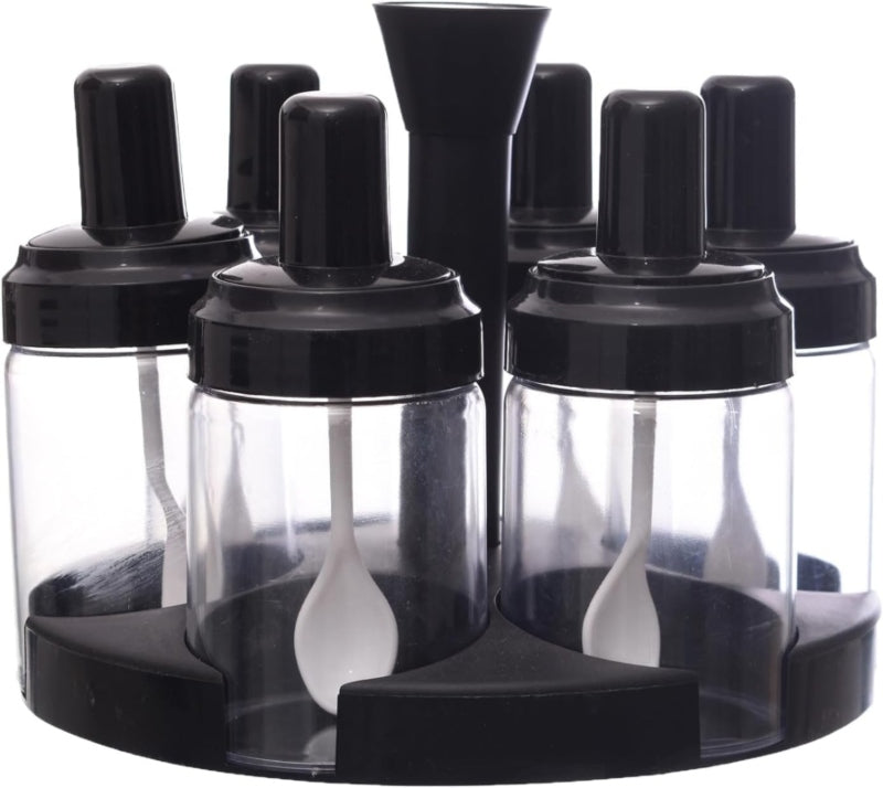 Plastic spice rotating bottles 6pcs - Prozone