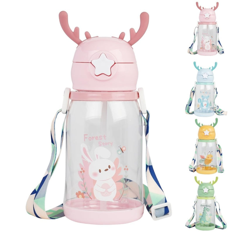Kids cartoon drinking bottle with straw - Prozone