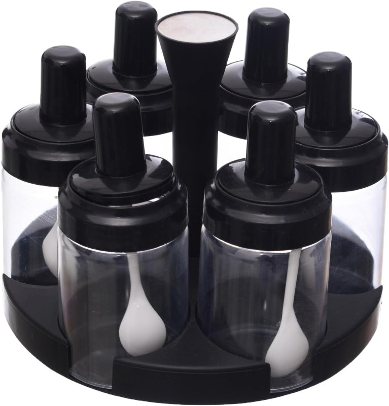 Plastic spice rotating bottles 6pcs - Prozone