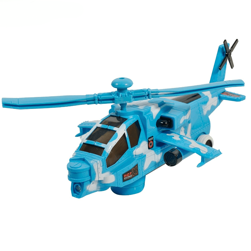 Bump and go action color combat helicopter toy