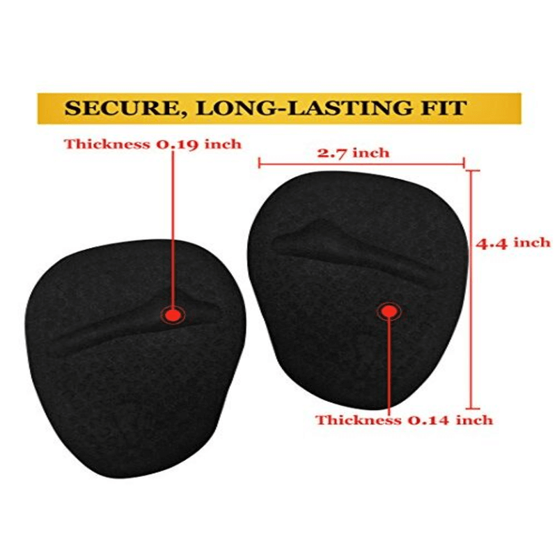 2 pair women shoes half cushion foot insoles pads pain relief pad - black