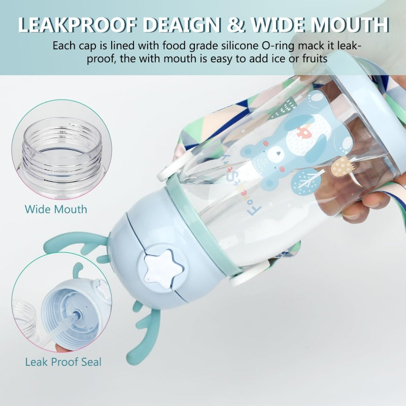 Kids cartoon drinking bottle with straw - Prozone