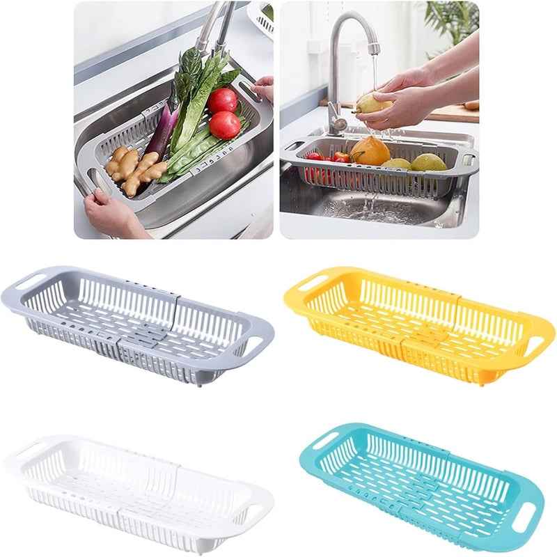 Dish Drying Rack Retractable Drain Basket Sink Organizers - Prozone