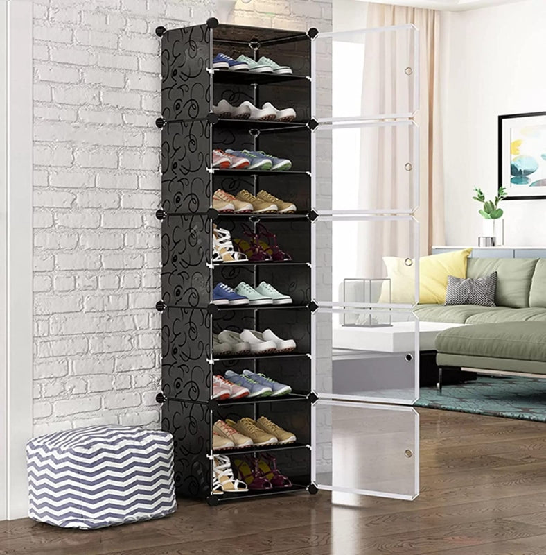 Multilayer door portable plastic shoe cabinet - Prozone