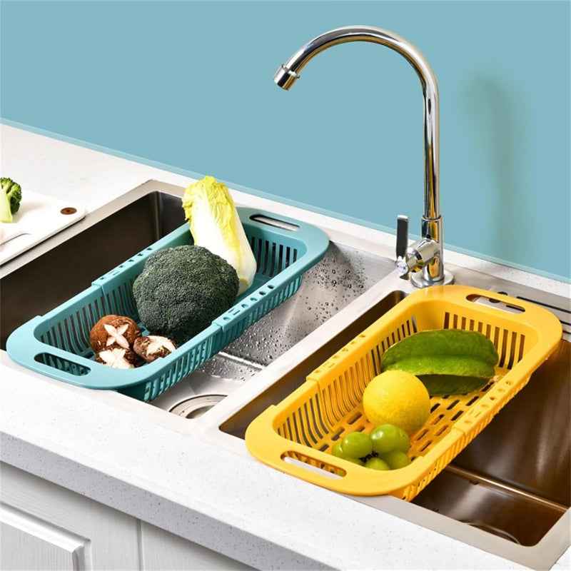 Dish Drying Rack Retractable Drain Basket Sink Organizers - Prozone