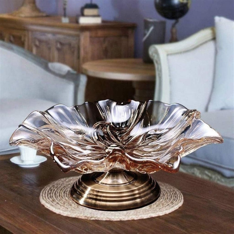 Crystal glass large fruit bowl - Prozone