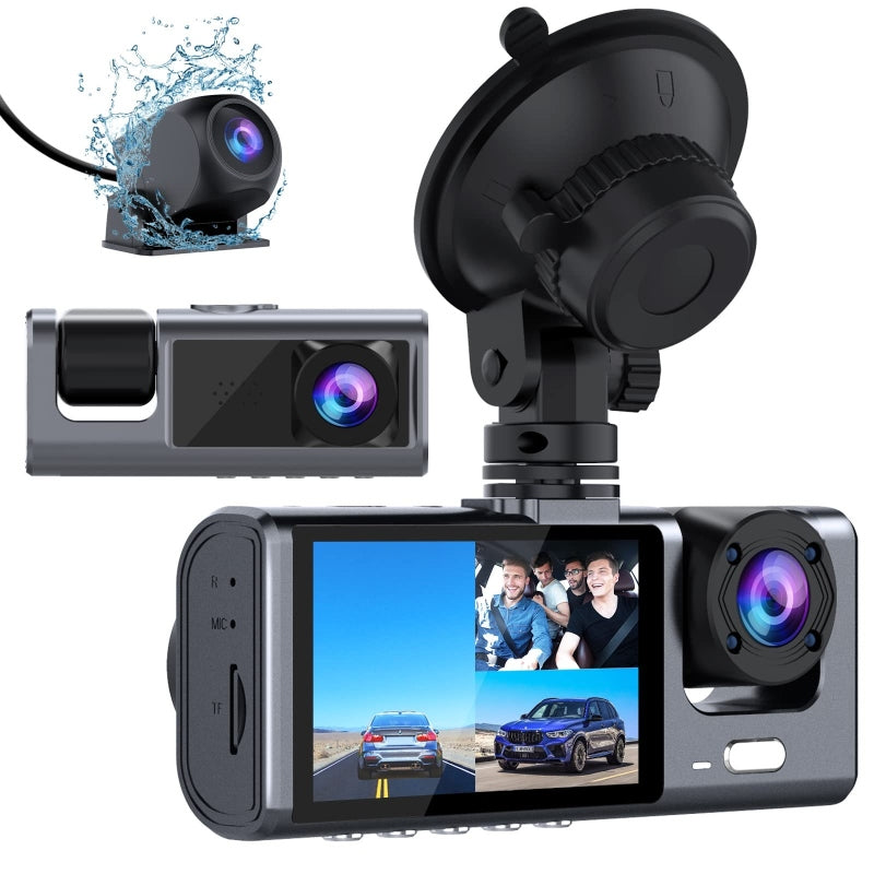 3 channel k02 dash cam 2.5k 1080p with builtin gps wifi - Prozone