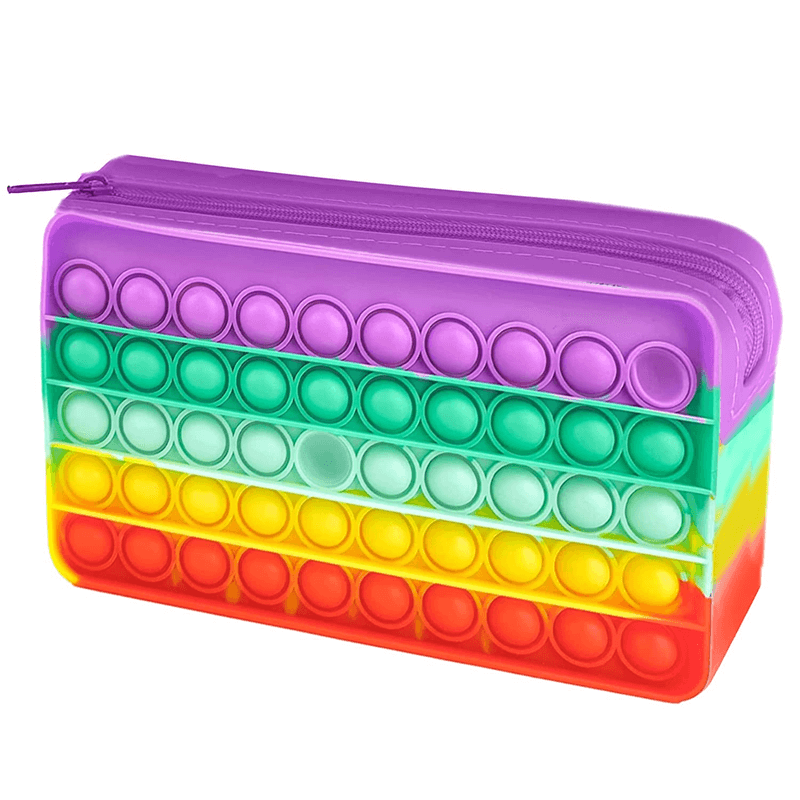 Multicolor pop push 50 bubble pop it fidget pencil box