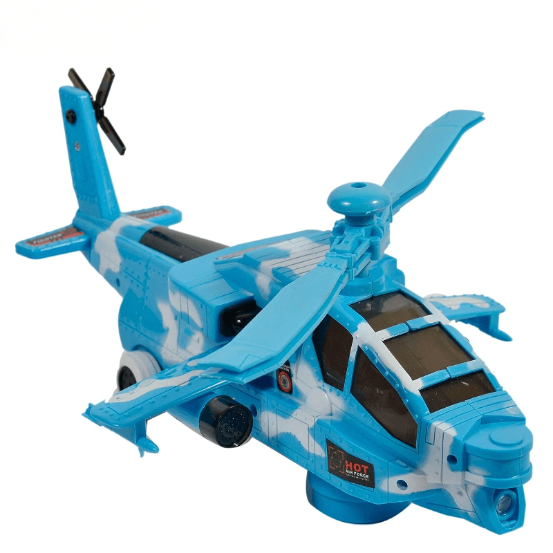 Bump and go action color combat helicopter toy