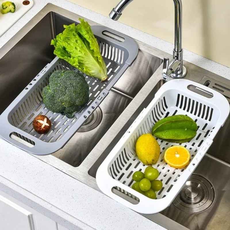 Dish Drying Rack Retractable Drain Basket Sink Organizers - Prozone
