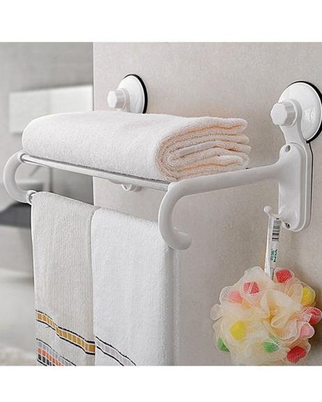 Towel shelf magic suction cup - white