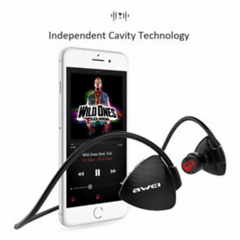 bluetooth earbuds awei a847bl wireless earphone - black