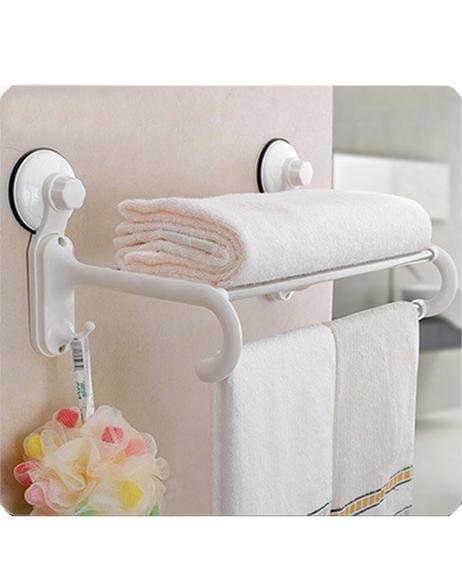 Towel shelf magic suction cup - white
