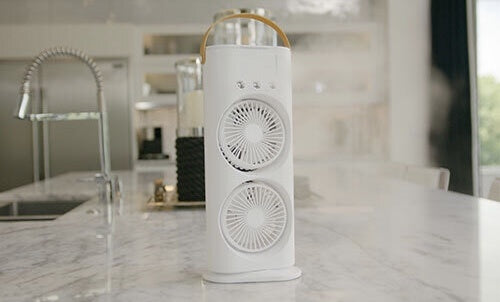 Aqua breeze oscillating rechargeable misting fan - Prozone