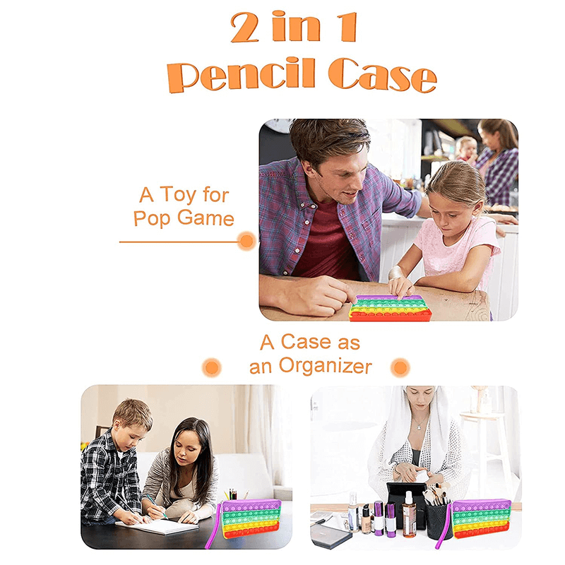 Multicolor pop push 50 bubble pop it fidget pencil box