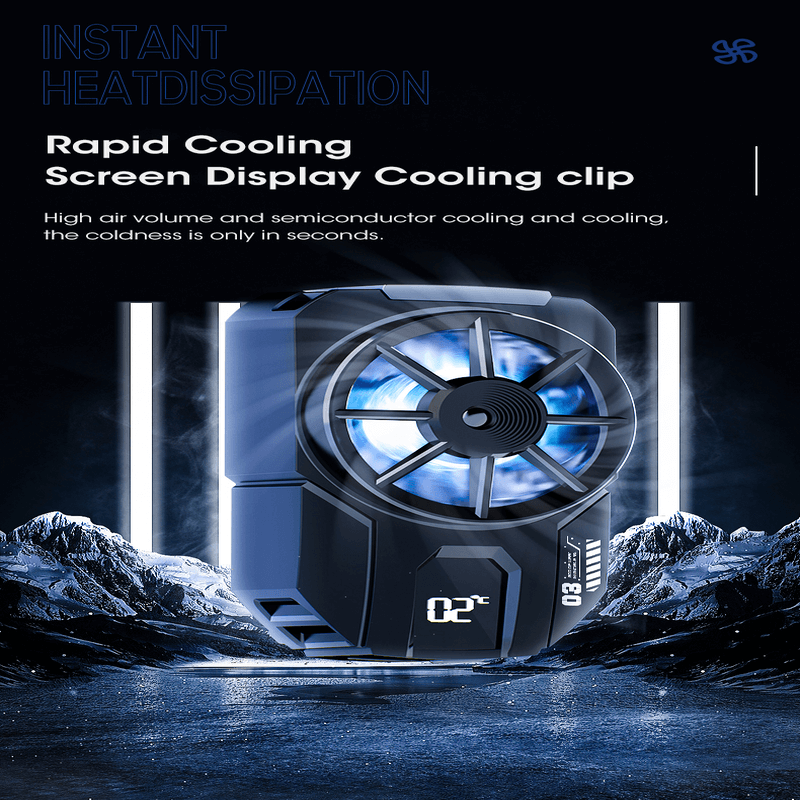 Portable dla3 mobile phone radiator cooling fan with digital display