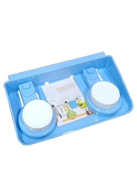 Multi colored storage shelf with magic suction cup