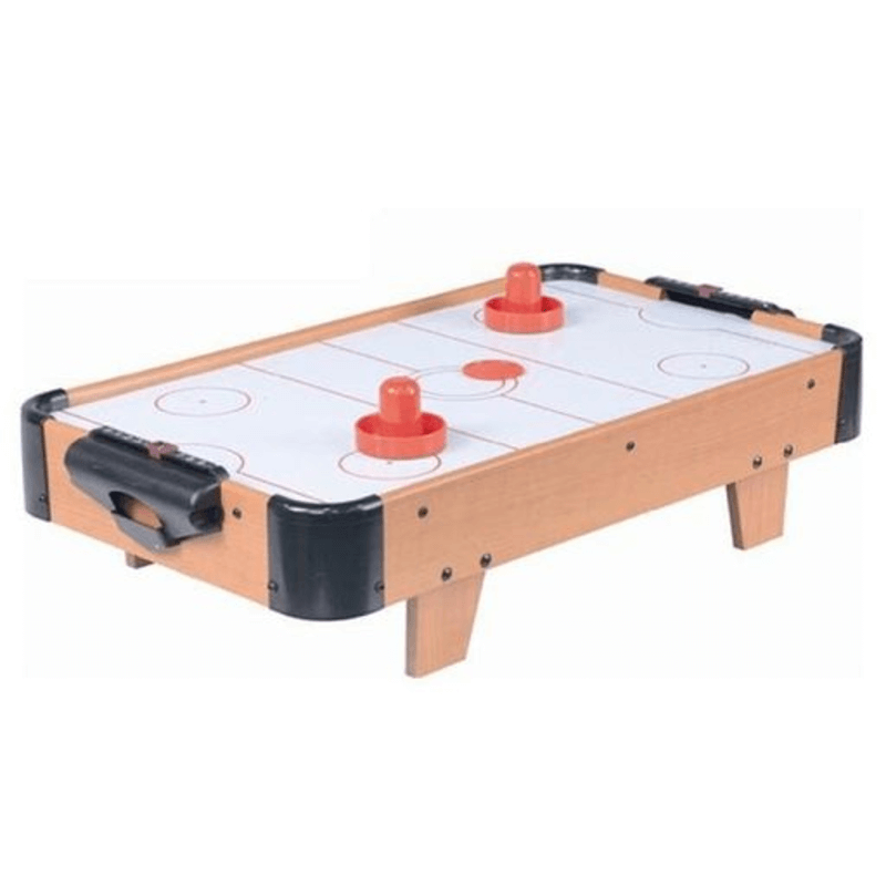 24″ mini wooden air hockey table top gaming set