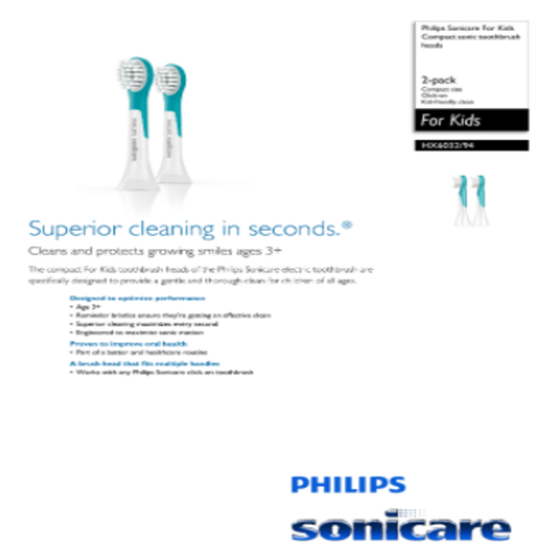 Philips sonicare for kids standard sonic toothbrush heads - hx6042-35
