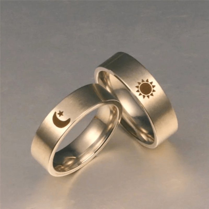 Moon & sun couple rings