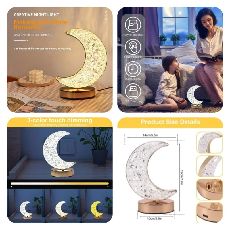Led moon shape touch sensor night light - Prozone