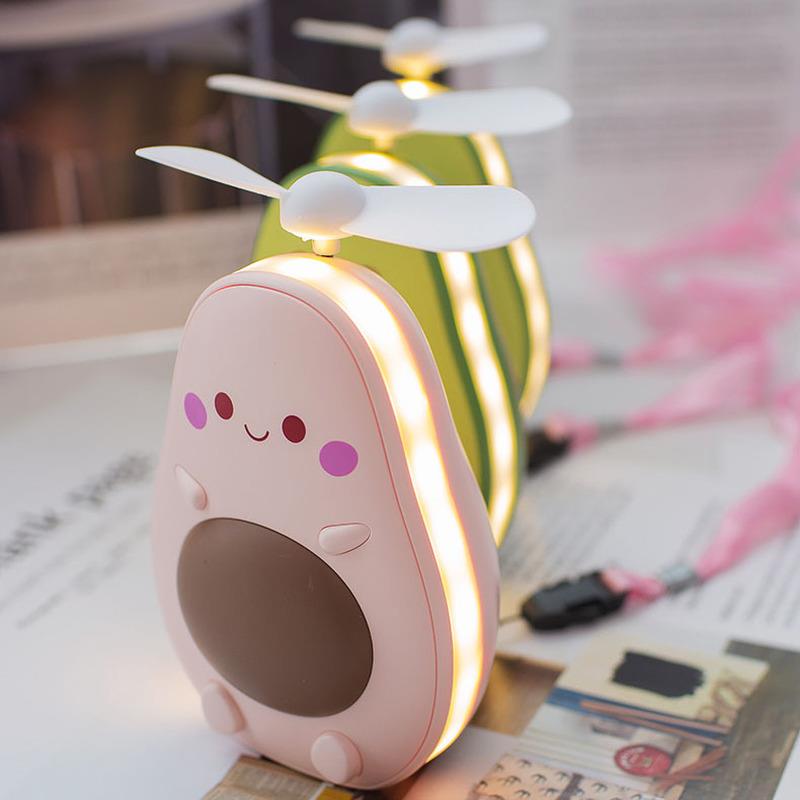 Avocado shape handheld mini air cooler fan with fill light mirror - Prozone