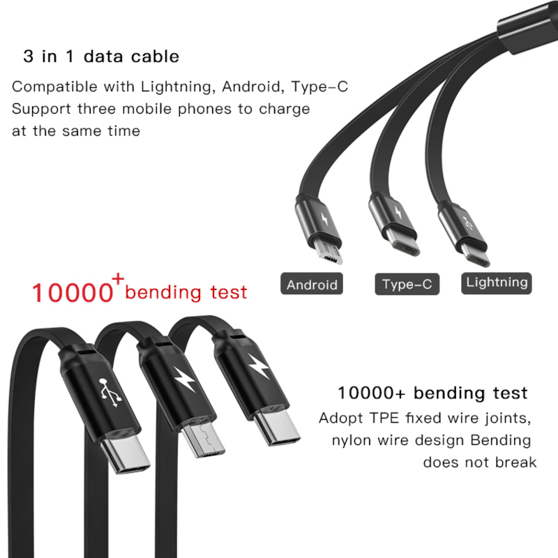 Yesido retractable multi cable 3-in-1