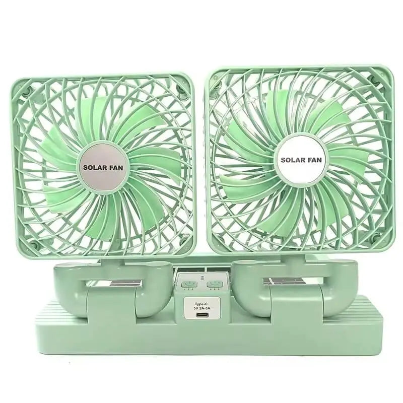 Solar rechargeable dual fan - Prozone
