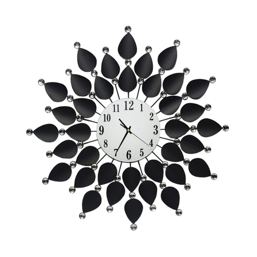 Diamante spiral wall clock sunshine shape