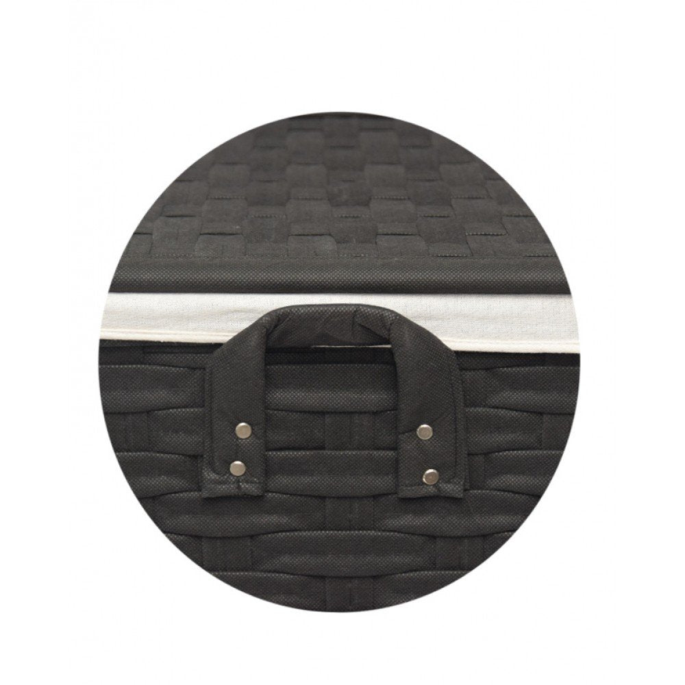 Pack of 3 flip interwoven strapping laundry baskets - black