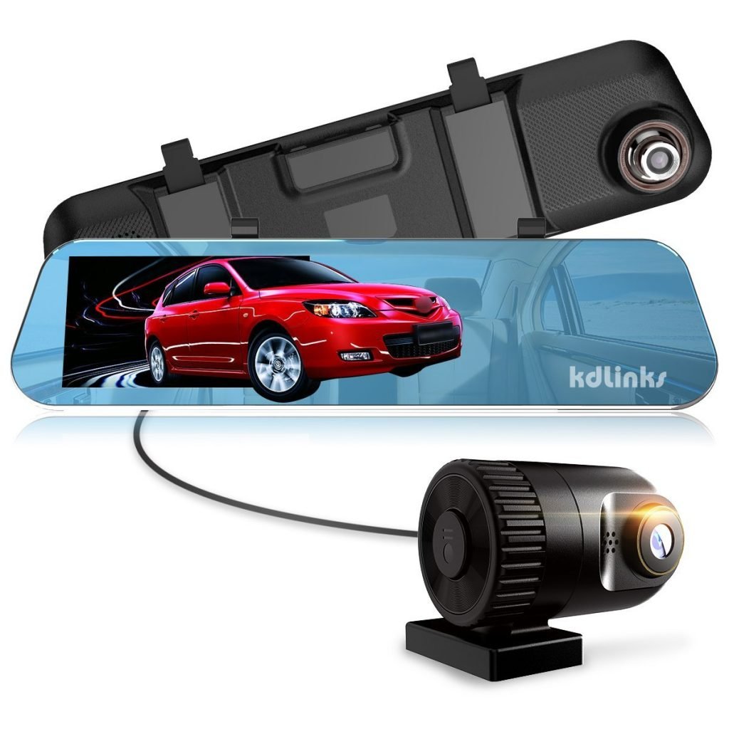 Full hd 1080p dual cameras on rearview mirror