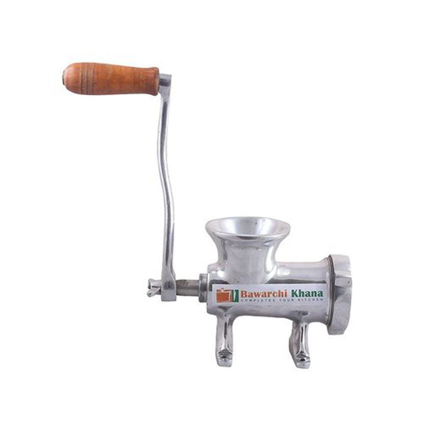 Manual meat mincer silver